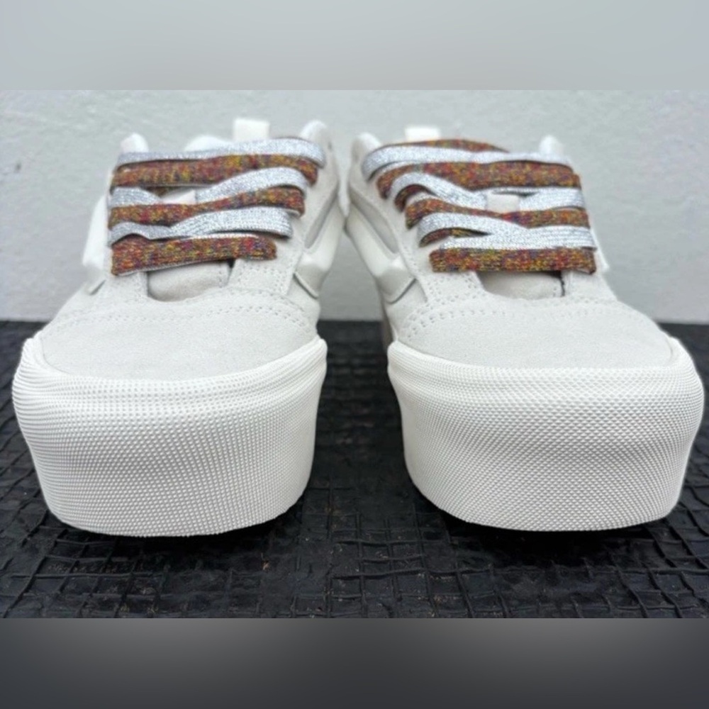 VANS Knu Stack Skate Shoes Lace Up Platform white Puffy Sneakers W 9.5 M 8 NEW - Picture 11 of 13
